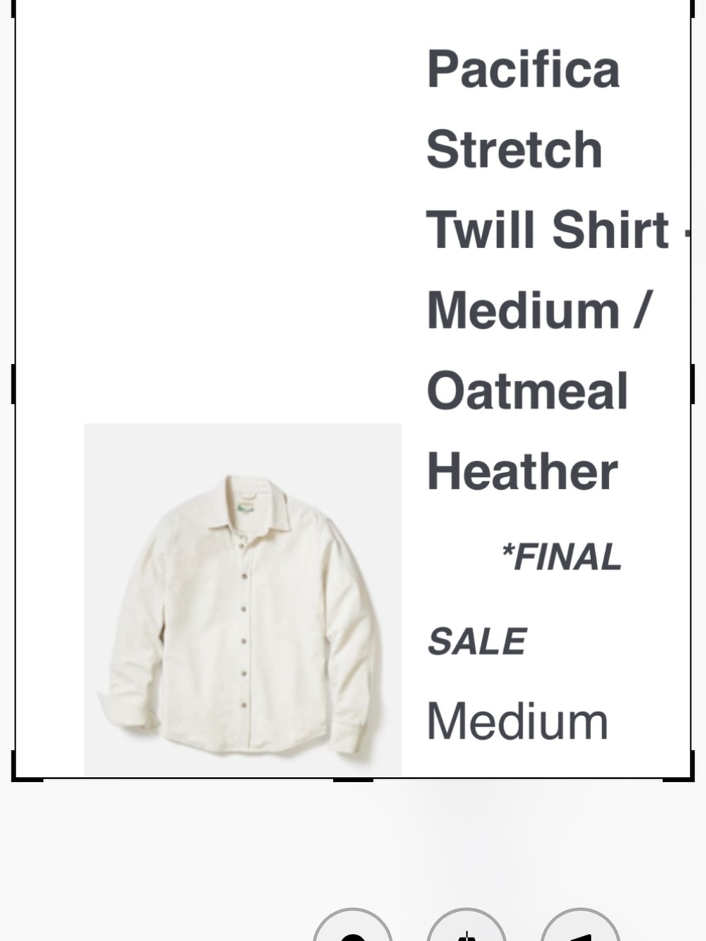 Marine Layer Pacifica Stretch Twill Oatmeal Heather Men's Shirt - Medium